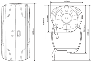 размеры солярия Hapro Luxura V5