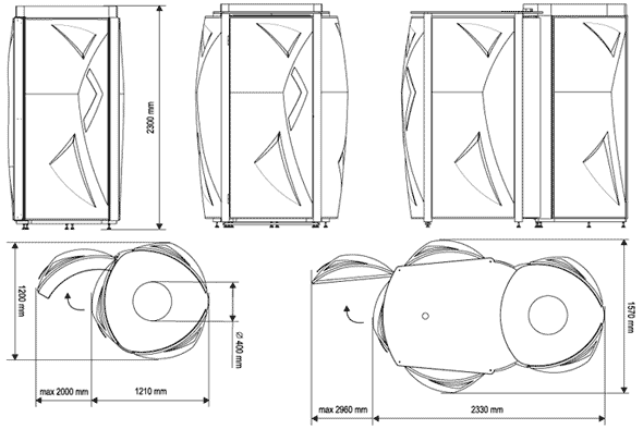 размеры солярия Luxura Delta